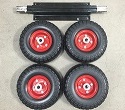 Honda Generator Wheel Kit Fits EU3000is with Never Flat Tires for All Terrain, Red.