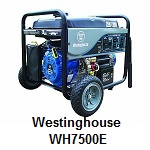 Westinghouse Portable Gas 7500 Watts Generator with wireless remote, electric start.