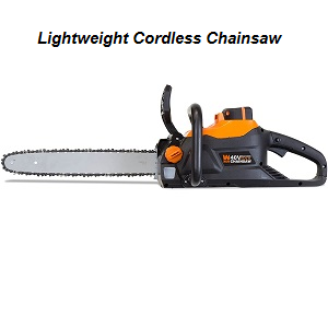 Cordless Electric Chainsaws that are easy to start. This lightweight battery operated chainsaw makes your yardwork easier than ever. Electric chainsaws with no cumberson cords, no gasoline, no emmisions to choke you, the lightweight WEN 40V Max Brushless Battery Powered Chainsaw.
