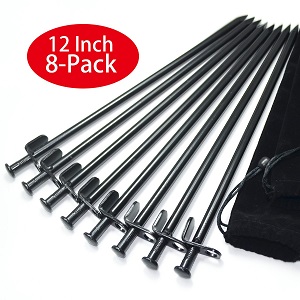 12 Inch / 8 Inch Forged Steel Rocky Ground Tent Pegs