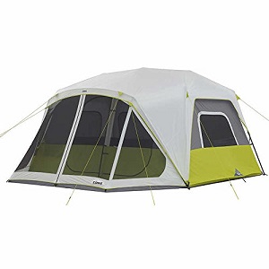CORE 10-Person Instant 2-minute Easy Setup Cabin tents with head room, Screen Room and Fully Taped Rainfly.