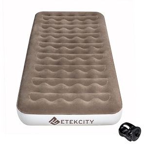 Etekcity Camping Portable Twin Air Bed Mattress Single High Airbed Blow Up Tent Mattress with Rechargeable Pump.