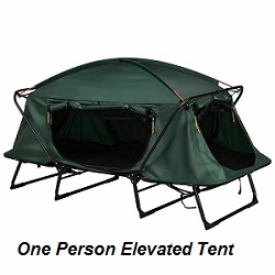 Elevated Folding Cot Tent, Green.