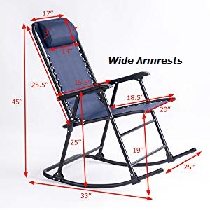 GoPlus Camping Folding Rocking Chair with Headrest.