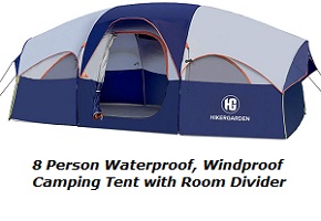 Semoo 4-Person 2 doors 2 rooms 1 Roomy Vestibule 4-Season Waterproof Family Camping Tent with Carry Bag.