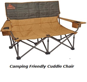 Kelty Discovery Fold Up Low Outdoor Double Folding Loveseat Beach Camping Chair Built for Two, weight capacity 500 lbs.