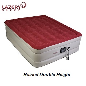 Lazery Sleep Extra High Inflatable Raised Queen Air Mattress with Electric Built-In Pump and Carry Bag.