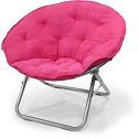 You will have the best seat in the house for studying or relaxing with this Mainstays Large Microsuede Moon Saucer Folding Chair, Multiple Colors for girls and boys. Soft wide seat on this Mainstays Large Saucer Chair with a foldable steel frame.