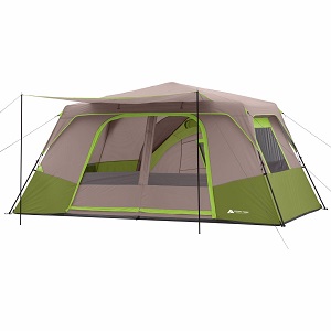 Ozark Trail 11 Person 3 Room Instant Cabin Large Family Tent with Room Divider and Electrical Cord Access Port for Outdoor Camping Fun.