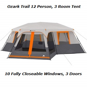 3 Room Camping Tent with Screened Porch by Ozark Trail.