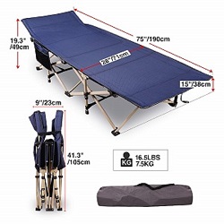 Portable Folding Camping Cots for Tents with Storage Bag.