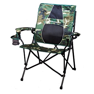 STRONGBACK Elite Heavy Duty Folding Camp Chair with integrated lumbar support for bad back or back injury.