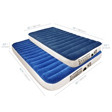 Strong SoundAsleep Camping Series Portable Twin or Queen Air Bed Mattress with pump for adults or teens designed for durability when camping outdoors.