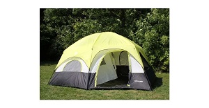 Tahoe Gear Coronado 12-Person Dome 3-Season Family Cabin Tent with 2 Rooms and 7 foot center height.
