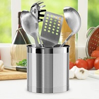 Oggi Large Stainless Steel Cooking Utensil Holder displaying Kitchen Utensils