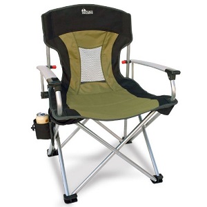 Earth Products New Age Vented Folding Aluminum Lawn Chair with Cup Holder. 