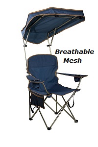 Quik Shade MAX Folding Chair with Adjustable Shade Canopy and 2 cup holders.