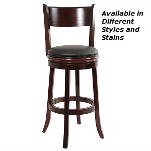 Boraam Swivel Bar Stools with Backs for Kitchen Palmetto Brown