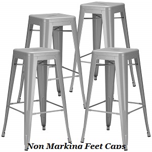 Poly and Bar Trattoria Counter Height Gray Bar Stools, Set of 4 Stools.