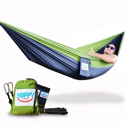 Happy Times Best Hanging Parachute Hammock Outdoors Gift for Outdoorsy Person.