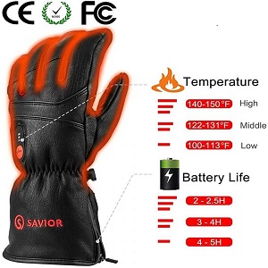 Savior Heated Gloves for Women and Men to provide warmth while outdoors in cold weather. These gloves heat the full back of your hand and your fingertips..