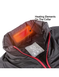Outerwear Heated Vest for Women with heating element in the collar for warmth around your neck area.. 