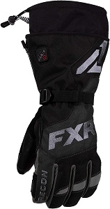 FXR Recon Heated Snowmobile Gloves for men in Heated Clothing. These heated gloves have heating elements that track around each finger on the backside of glove providing up to five hours of heat to your fingers. Made for keeping your hands and fingers warm while enjoying snowmobiling.