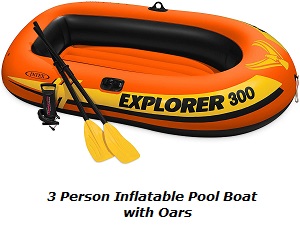 This small kids pool inflatable boat is perfect for cruising around in the pool or on calm waters. Use the oars to guide around the pool or just float aimlessly in the calm waters.