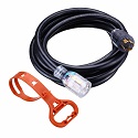 25 foot 30 Amp Heavy Duty Generator Cord with Lighted End and Cord Organizer.