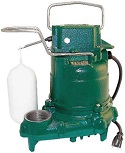 Zoeller M53 Mighty-Mate Submersible Sump Pump, 1/3 HP.