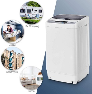 Giantex Full-Automatic Washing Machine - lightweight and compact for easy movement anywhere in your living space.