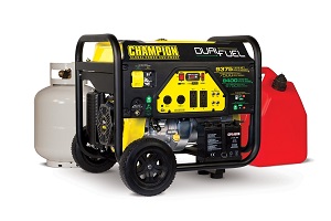 Champion 100165 Dual Fuel Portable Generator with Electric Start 7500 Watts for Home Emergency during Power Outage.