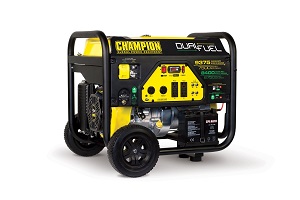 Champion 100165 7500 Running Watt Dual Fuel Gas or Propane Portable Generator with Electric Start.
