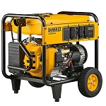 Dewalt 7000-Watt  Gasoline Powered Electric Start Portable Generator in Frame with Wheels.