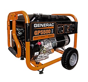 Generac 5500 Watt Gasoline Powered Portable Generator for Construction Site.