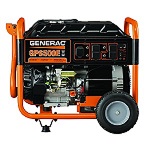 Generac GP6500E 6500 Watt Gasoline Powered Electric Start Portable Generator for Power Tools, Tailgaiting, Camping, Emergency Power Outage.