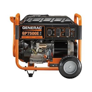 Generac 7500 Watt Gasoline Powered Electric Start Portable Generator for use when utility power is out.