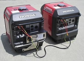 Honda compact, small portable quiet inverter generator for camping, RV, parallel cord for combining two units.