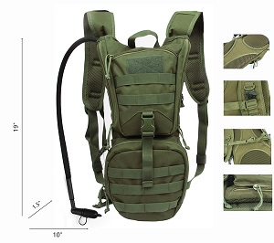 Hugmania Tactical Hydration Pack Backpack for Women and Men.