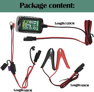 6V / 12V Trickle Charger. Battery Maintainer that  provides a trickle charge to your portable generator battery, car battery, boat, golf cart, motorcycle or lawnmower battery. Automatic Battery Trickle Charger to keep low use idle batteries charged. 