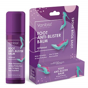 Blister treatment and prevention for your tired feet. This anti-blister balm stick is great for breaking in new shoes which might cause blisters on your toes or heal. Great for hiking boot blister prevention.