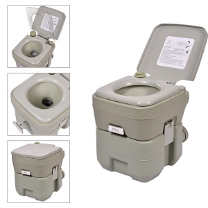 Large 5 Gallon 20L Portable Camp Toilet Flushable for Travel, Camping, Boats, Picnic, RV - Flushing Commode, Large Portale Potty for Outdoor, Indoor.