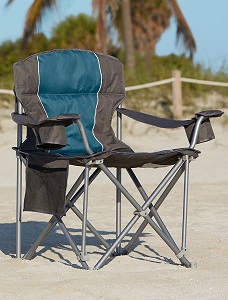 500 lb. capacity heavy duty portable chair with oversize shatter proof feet for better traction.