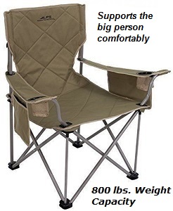 ALPS Mountaineering Portable Folding Chairs Extra Heavy Duty with Bag Sturdy Hanging Outdoor Camping Beach Sports Game 800 lbs weight capacity for the big guy.