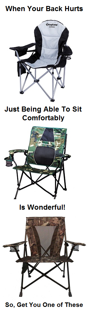 Sturdy Folding Camping Chairs with back support. Shop heavy duty folding camping chairs for bad back support.
