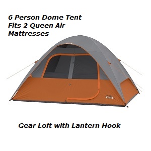 CORE Equipment 6 Person Dome Camping Tent with Electrical Cord Access Port.