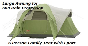Coleman Montana 6 Person Family Camping Tent with Electrical Access Port for Power Hookup while living outdoors.