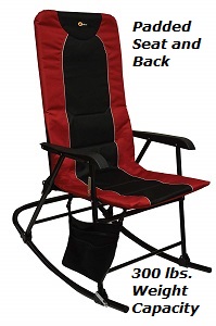 Faulkner 49596 Camping Dakota Rocking Chair, Burgundy Black.