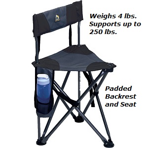 GCI Outdoor Quik-E-Seat Folding Tripod Field Chair with Backrest for Camping, Hiking.