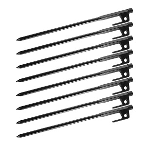 Heavy Duty Forged Steel Tent Solid Stakes to Penetrate Hard / Rocky Ground.
